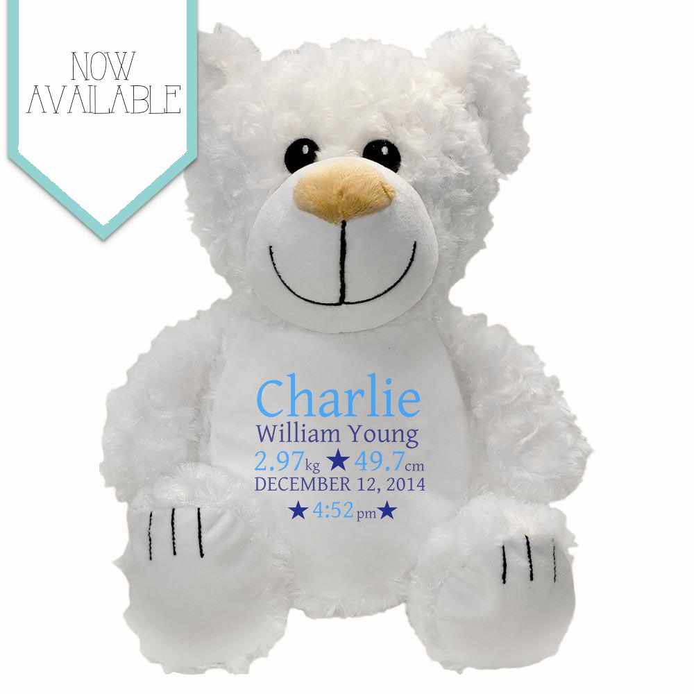 Keepsake Birth Details – White Bear
